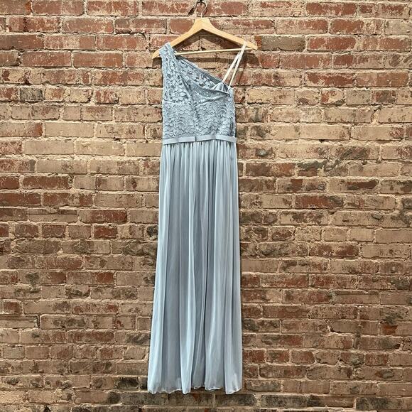 David’s Bridal One Shoulder Maxi Bridesmaid Dress Size 2 - Picture 6 of 13